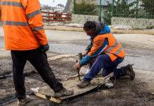 Trabajan en el mejoramiento de las calles de Ushuaia