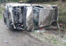 Vuelco sin heridos en la Ruta N° 3