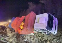 Volcó un camión en Tolhuin