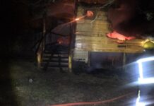 Se quemó una cabaña de fin de semana en Tolhuin