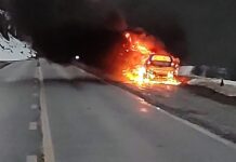 Se le incendió el auto mientras circulaba por la Ruta 3