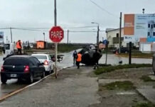 Despiste y vuelco en Rio Grande