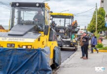 Perez recorrió los trabajos de asfalto en la zona céntrica