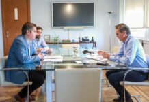Perez se reunió con el Ministro de Obras Públicas Gabriel Katopodis