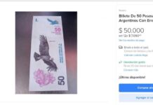 Piden hasta 50 mil pesos por billetes de 50 con un error