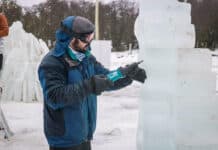 Festival de esculturas en Tolhuin: Comenzó la extracción de 150 bloques de hielo