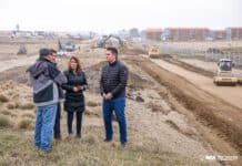 Perez recorrió los avances de obra de la avenida San Martín