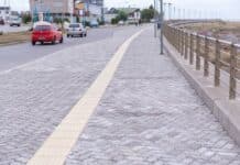 Modernizan las veredas del Paseo Costerio de Río Grande