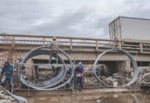 Avanza la obra del nuevo puente sobre el Arroyo Grande de Ushuaia