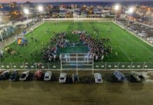 Inauguraron la cancha de césped sintético en el Club San Martín