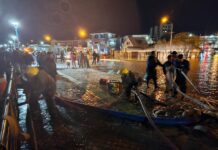 La fuerte marea en Río Grande provocó daños materiales
