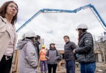 Melella recorrió la obra del nuevo edificio de la escuela provincial n°40