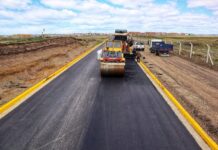 Trabajos finales en la extensión de la av. San Martín
