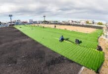 Avanza la obra de la cancha municipal de césped sintético