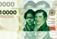 Ya comenzó a circular el nuevo billete de 10.000 pesos
