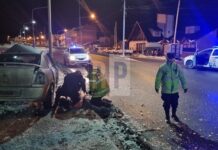 Peleas, persecución y choque en Ushuaia