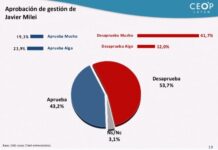 Más de la mitad de la población desaprueba al gobierno de Milei