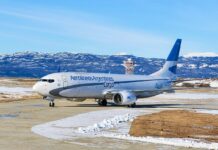 El Aeropuerto Internacional Malvinas Argentinas recibió por primera vez un avión de cargas de Aerolíneas Argentinas