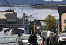 Choque y vuelco en el centro de Ushuaia
