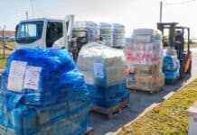 Salió un camión copleto de docnaciones para Bahia Blanca