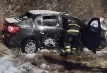 Vuelco en la ruta cerca de Tolhuin