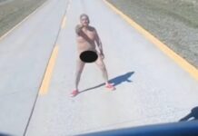 Un hombre desnudo rompió un parabrisas e intentó abordar la Ruta 3