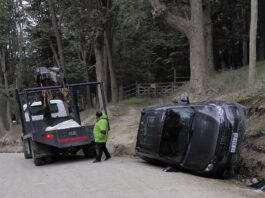 Vuelco en el barrio Dos Banderas