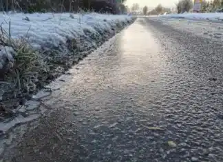 Alerta por hielo negro en la Ruta 3